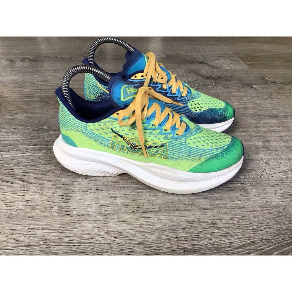 Hoka One One Mach 6 Youth Sz 3.5 Green Blue Running Shoes Athletic Gym Sneakers